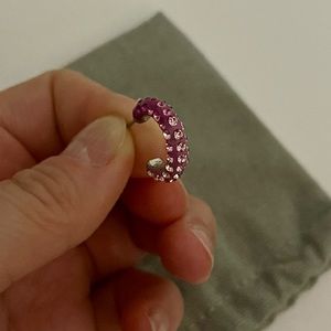 Pink hombre hoop earrings